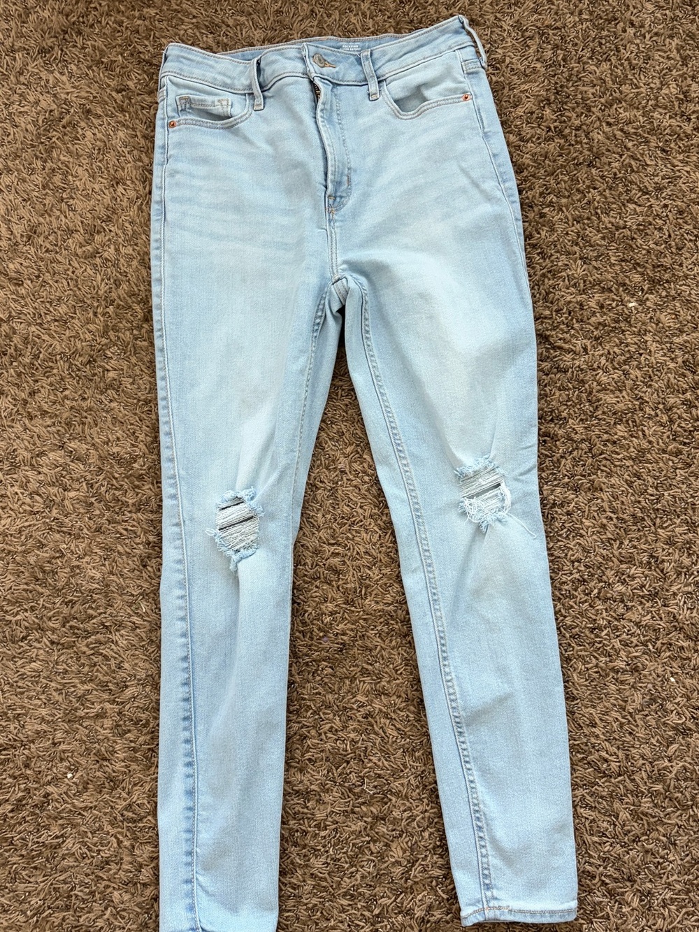 Old Navy Light Blue Distressed High-Rise Skinny Jeans